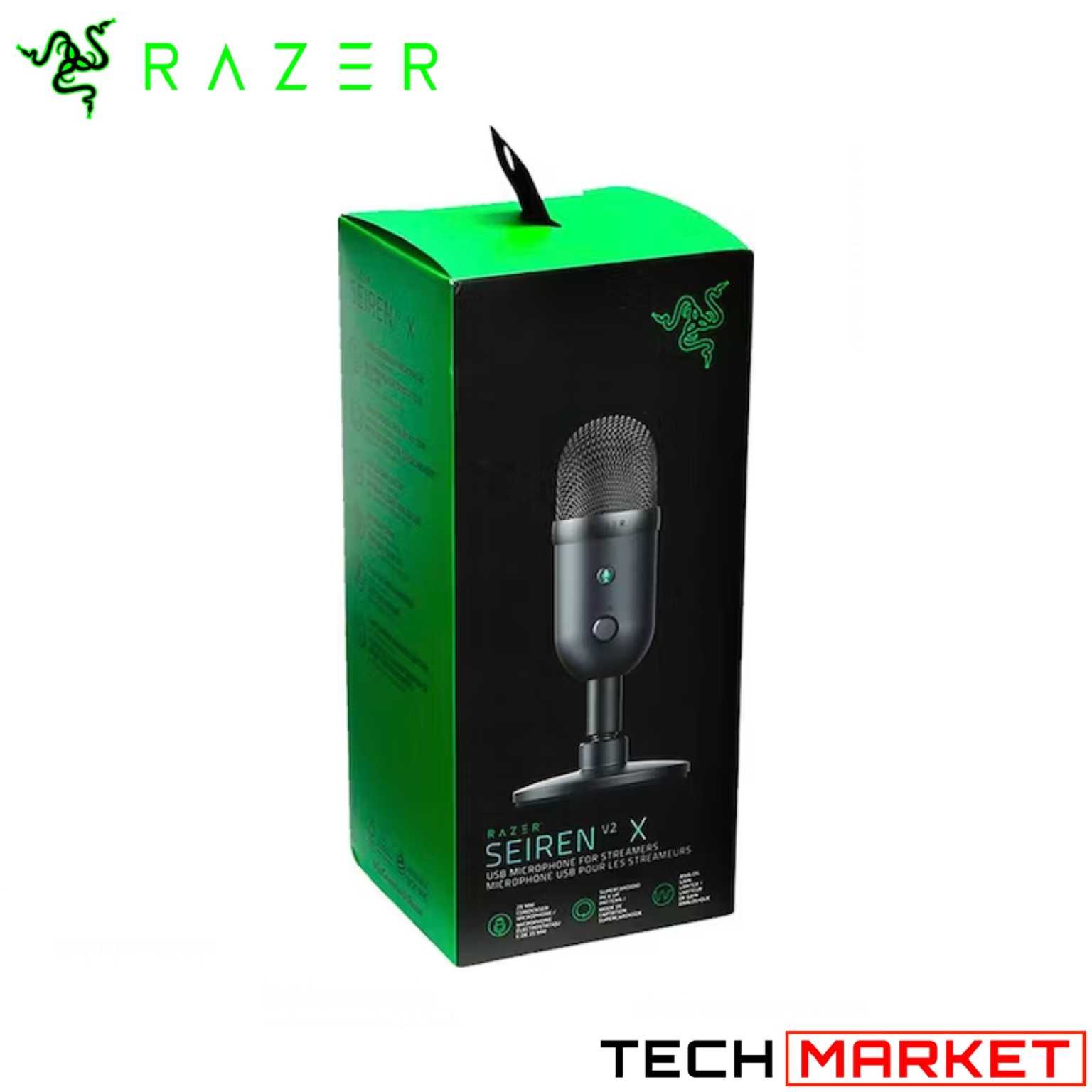 Micrófono USB Razer Seiren V2 X: Micrófono de condensador de 25 mm.